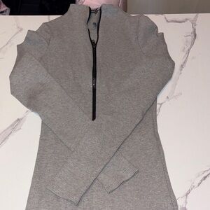 Fashion Nova Gray Long Sleeve Jumpsuit